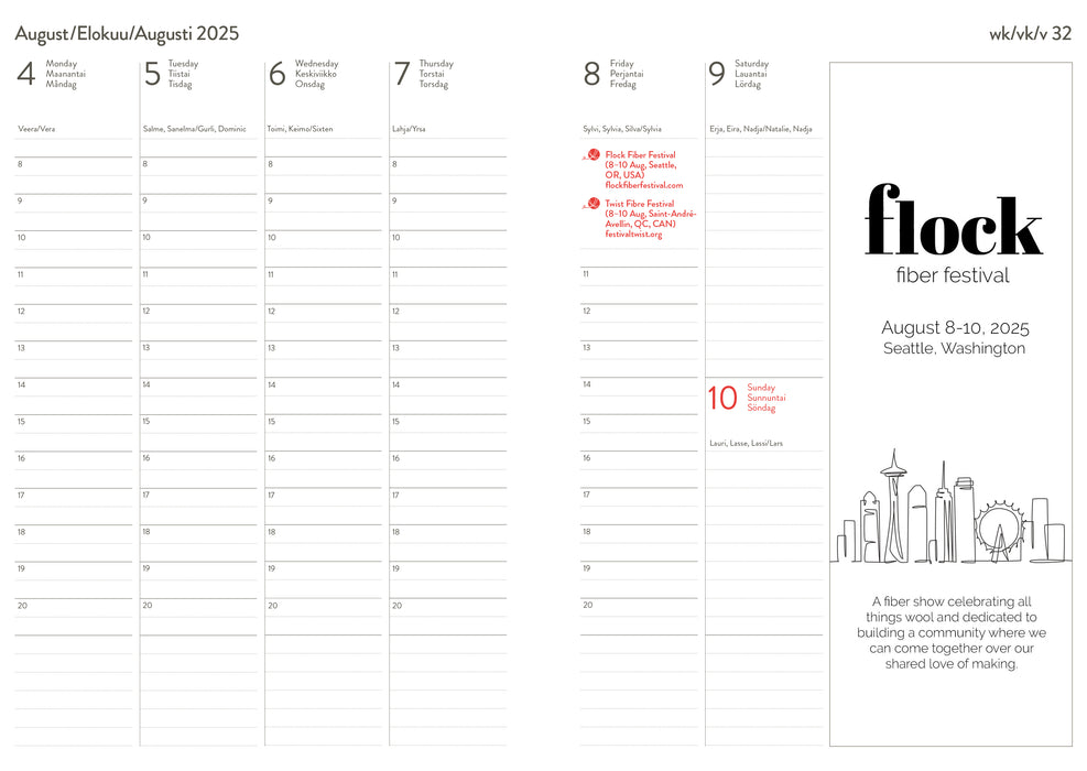 Knitter's Year 2025 Calendar - Agenda